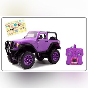 Jada Girlmazing 1:16 Jeep Wrangler RC Radio Control Cars, Toys for Kids (Purple)